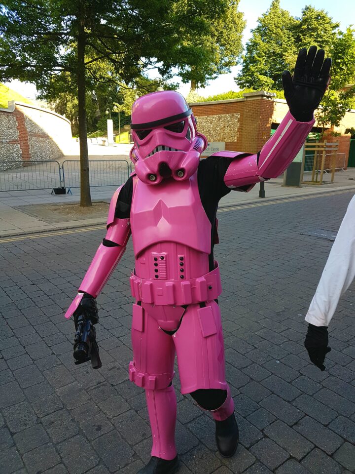 Pink stormtrooper at the Lord Mayor’s Celebration, Norwich