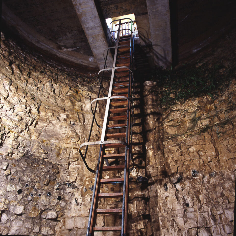 Ladder down Greenwells pit mine shaft